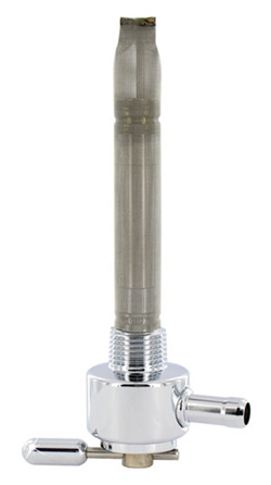 Single Outlet Reserve Round Valve-3/8" NPT-1000 Series-5/16" hose barb-Chrome