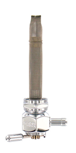 Single Outlet Reserve Hex Valve-22mm (H-D)-4000 Series-5/16" hose barb-Chrome
