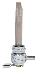 Single Outlet Reserve Round Lightning Valve-22mm (H-D)-4000 Series-5/16" hose barb-Chrome