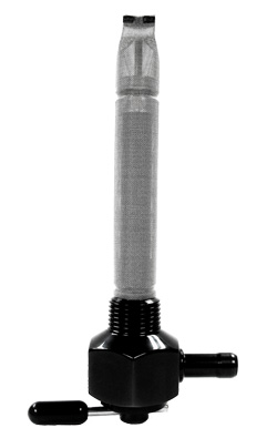 Single Outlet Reserve Hex Valve-3/8" NPT-6000 Series-5/16" hose barb-Black Chrome