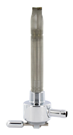 Single Outlet Reserve Round Valve-3/8" NPT-6000 Series-5/16" hose barb-Chrome