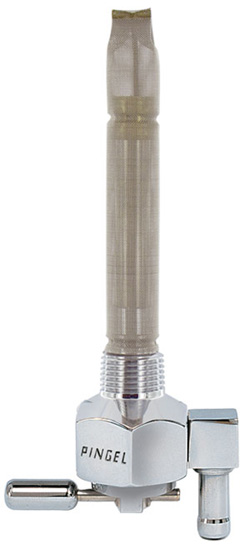 Single Outlet Reserve Hex Valve-3/8" NPT-6000 Series-90&#176; 5/16" hose barb-Chrome