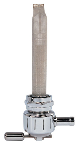 Single Outlet Reserve Round Vertical Groove Valve-22mm (H-D)-6000 Series-5/16" hose barb-Chrome
