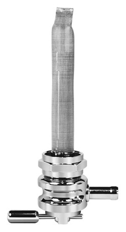 Single Outlet Reserve Round Wave Valve-22mm (H-D)-6000 Series-5/16" hose barb-Chrome