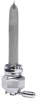 Single Outlet Reserve Hex Liberty Valve-22mm (H-D)-6000 Series-5/16" hose barb-Chrome